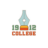 College Pen And Text Logo
