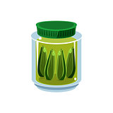 Pickled Cucumbers  In Transparent Jar