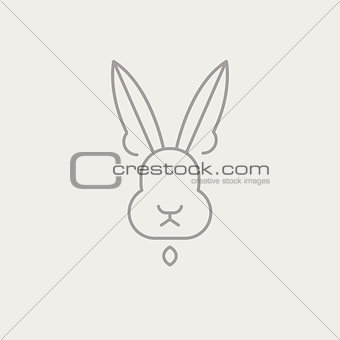 Abstract Line Drawing Of Rabbit Head