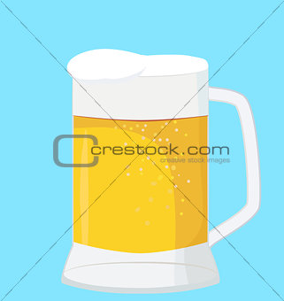 beer mug isolated on a blue
