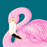 Vector portrait of pink flamingos 
