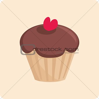 Sweet chocolate vector cake