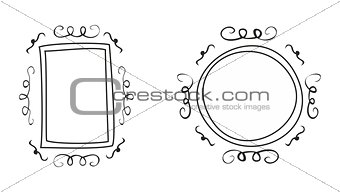 Vector frames isolated on white background