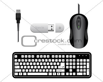 Keyboard Mouse USB flash drive