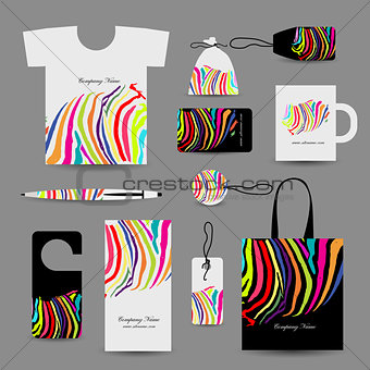 Corporate business cards, colorful zebra print design