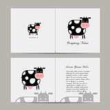 Greeting card with funny cow