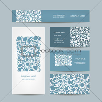 Business cards collection, floral design