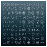 Icons of thin lines, vector illustration.