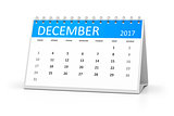 blue table calendar 2017 december