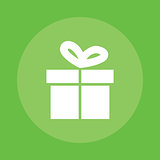 gift box illustration flat object isolated green