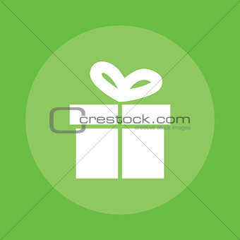 gift box illustration flat object isolated green