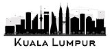 Kuala Lumpur City skyline black and white silhouette.
