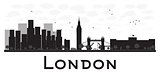 London skyline black and white silhouette