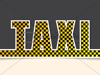 Checkered taxi text background template