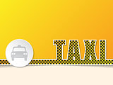 Checkered taxi text design with taxi badge