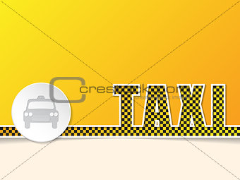 Checkered taxi text design with taxi badge