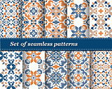 set of vector abstract pattern paper for scrapbook