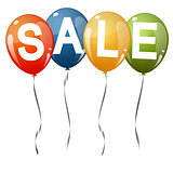 colored balloons with text SALE
