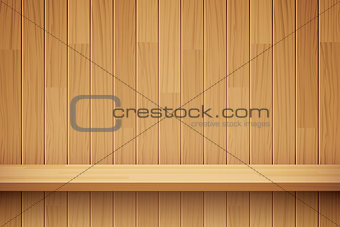 vector empty wooden shelf background