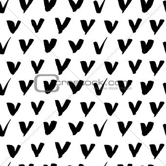 Seamless freehand drawn background uneven texture with check marks