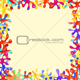 Colorful Abstract Frame with Splash Blots