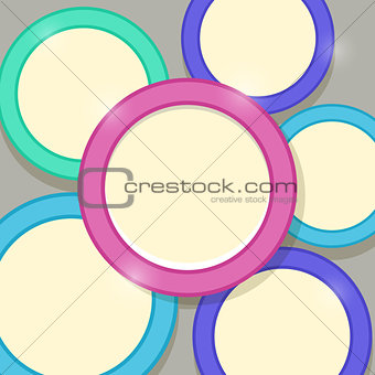 Abstract Modern Shiny Card Template with Colorful Rings