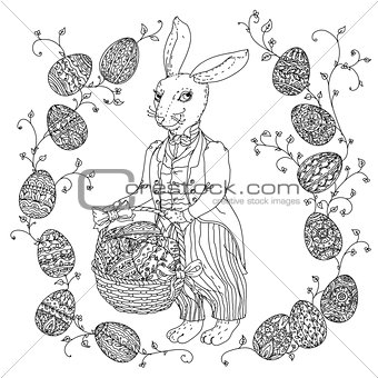 Easter Bunny pfor a coloring book