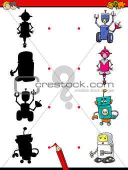 preschool shadow activity with robots