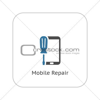 Mobile Repair Icon. Flat Design.