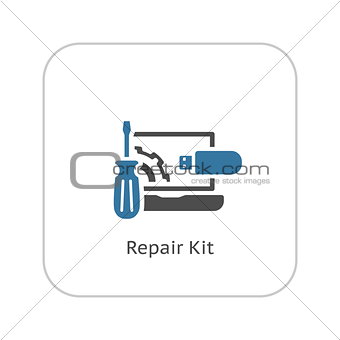 Repair Kit Icon. Flat Design.