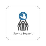 Service Support Icon. Flat Design.