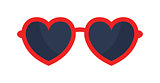 Vector heart glasses isolated on white background.