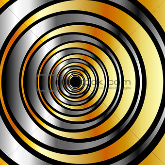 Illusion with metallic rings