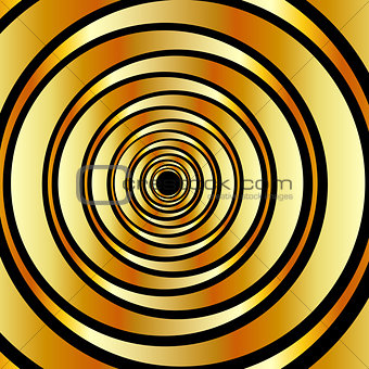 Illusion with golden metallic rings
