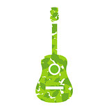 Guitar with green leaves