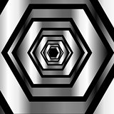Silver hexagonal optical illusion