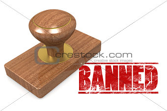 Banned wooded seal stamp