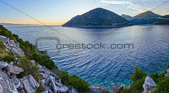 Evening summer Ston coastline (Croatia).