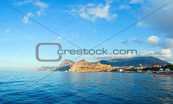 Genoese fortress and summer rocky coastline (Crimea, Ukraine)
