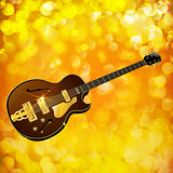 Jazz guitar against a bright background with flash