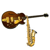 jazz guitar and saxophone