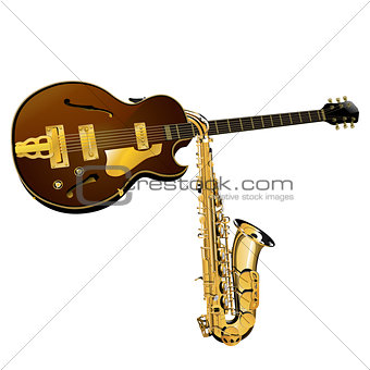 jazz guitar and saxophone