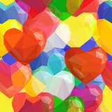 Balloon Hearts Low Poly Pattern