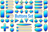 Blue Glass Buttons Set