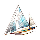 Sailing Yacht Illustration