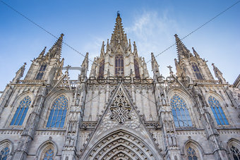 Facade of the cathedral in Barcelona