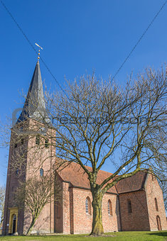 Medieval Petrus church in the center of Leens