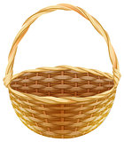 Empty wicker basket. Wicker basket made of straw