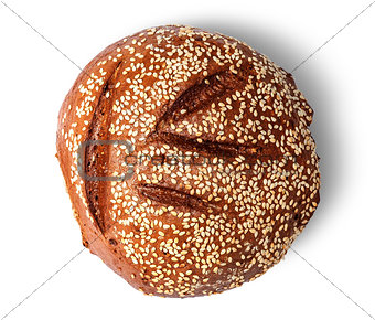 Rye bread with sesame seeds top view