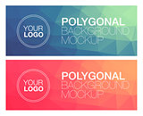 Horizontal polygonal banners